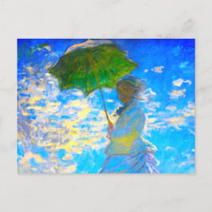 Postal De Invitación Monet Woman con una sombrilla