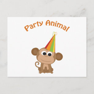 Postal De Invitación Mono animal Fiesta