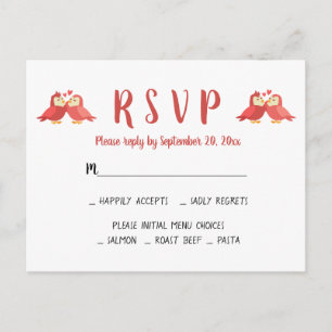 Postal De Invitación Monograma De Boda De Pájaros De Amor De Burgundy R