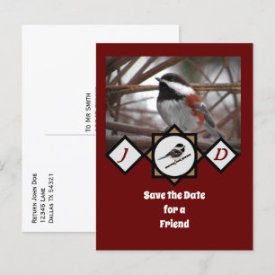 Postal De Invitación Monograma de Castaño Adorable con espalda de pollo