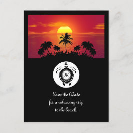 Postal De Invitación Monograma de diamantes de tortuga del Mar Negro