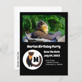 Postal De Invitación Monograma de la fiesta de cumpleaños de Marten