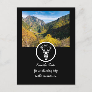 Postal De Invitación Monograma de silueta de cubo blanco de nieve