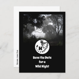 Postal De Invitación Monograma de silueta genética grande localizada