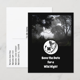Postal De Invitación Monograma de silueta genética grande localizada
