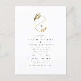 Postal De Invitación Monograma minimalista | Foto de Boda de guirnaldas