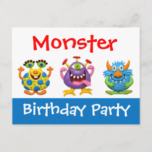 Postal De Invitación Monster Fiesta