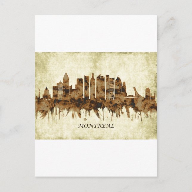 Postal De Invitación Montreal Canada Cityscape (Anverso)