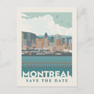 Postal De Invitación Montreal, Canadá   Skyline   Reserva la fecha