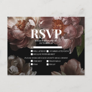 Postal De Invitación Moody oscuro Moody Pink Floral Elections Wedding R