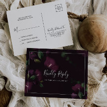 Moody Purple Bloom Patrón Simple RSVP Postcard