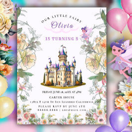 Postal De Invitación Morple Castle Fairytale tema del cumpleaños con ha