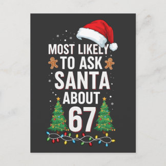 Postal De Invitación Most Likely To Ask Santa About 67 Six Seven Xmas