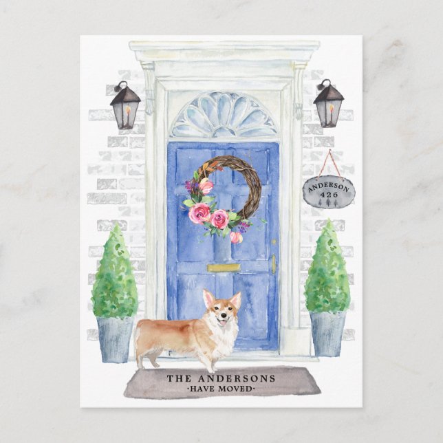 Postal de Invitación móvil Corgi (Anverso)