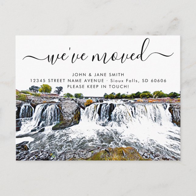 Postal de Invitación móvil de cascada de Sioux Fal (Anverso)