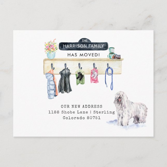 Postal de Invitación móvil de Sheepdog Mudroom (Anverso)