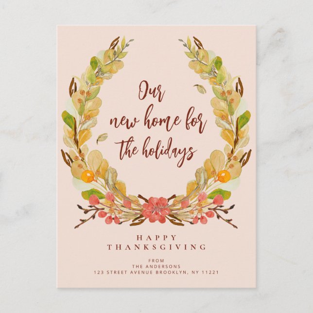 postal de invitación móvil de vacaciones de otoño (Anverso)