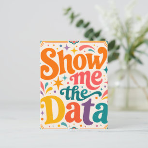 Postal De Invitación Muéstrame La Tipografía Retro De Los Datos Arte Gr