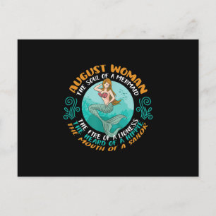Postal De Invitación Mujer de Agosto Alma de Sirena Leo Zodíaco Cumplea