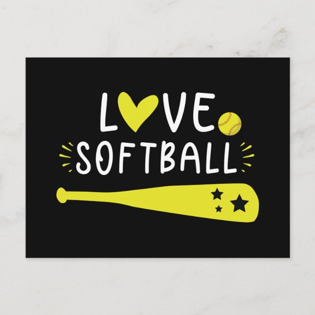 Postal De Invitación Música de softball para Chicas y mujeres (Anverso)
