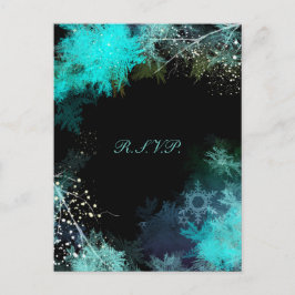 Postal De Invitación Mystic Turquoise Forest Wedding RSVP