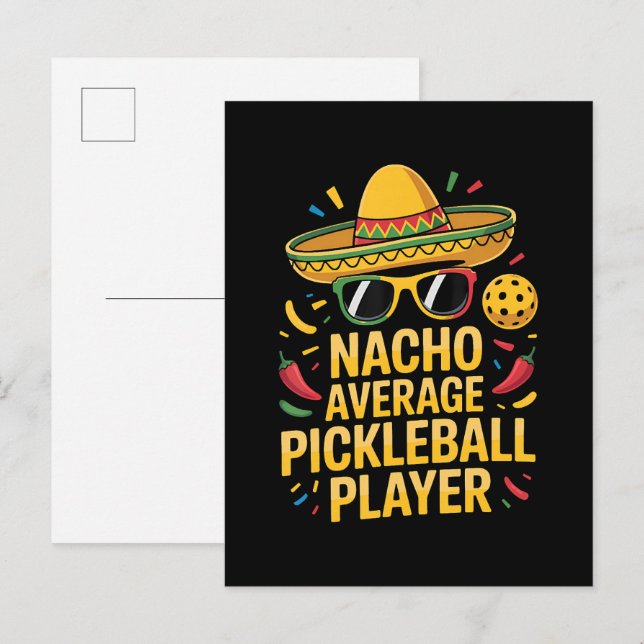 Postal De Invitación Nacho Average Pickleball Player (Anverso / Reverso)