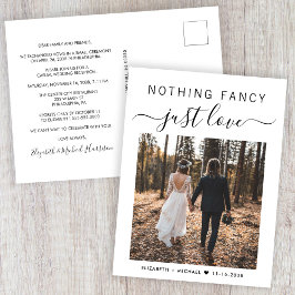 Postal De Invitación Nada Fancy Love Just Love Photo Wedding Recepción