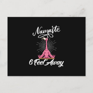Postal De Invitación Namaste a 6 metros de distancia Flamingo Yoga Teac