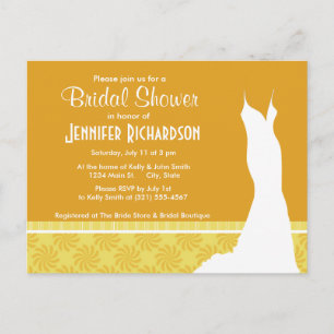 Postal De Invitación Naranja Amarillo Cute Swirl