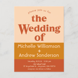 Postal De Invitación Naranja Terracotta Retro Moderno