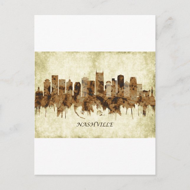 Postal De Invitación Nashville Tennessee Cityscape (Anverso)