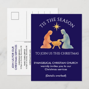 Postal De Invitación Natividad moderna ES LA TEMPORADA Navidad Iglesia
