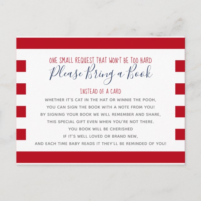 Postal De Invitación Nautical Anchor trae Baby Shower biblioteca de lib (Anverso)