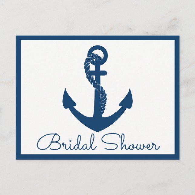 Postal De Invitación Nautical Bridal Shower (Anverso)