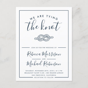 Postal De Invitación Náutico moderno atando la boda del nudo