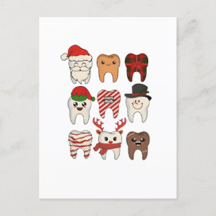 Postal De Invitación Navidad Dental Divertida Dentista Fiesta
