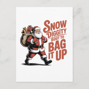 Postal De Invitación Navidad divertida Snow Diggity a punto de embolsar