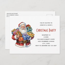 Postal De Invitación Navidades Clásicos de Jolly Santa Claus