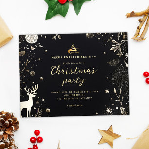 Postal De Invitación Navidades corporativos Fiesta Elegante vacaciones 