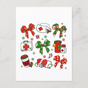 Postal De Invitación Navidades de enfermería de Coquette Bow Enfermería
