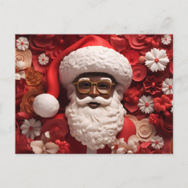 Postal De Invitación Navidades de Melanin en Santa Claus negro de Áfric