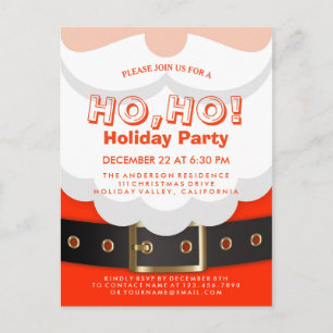 Postal De Invitación Navidades de Santa Suit Ho, Ho, invitan a fiestas