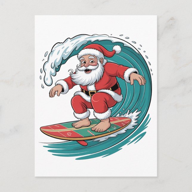 Postal De Invitación Navidades de surf de Santa Cruz en Navidad (Anverso)