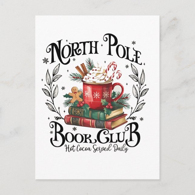 Postal De Invitación Navidades del North Pole Book Club (Anverso)