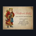 Postal De Invitación Navidades del Viejo Mundo Viejo Santa Claus<br><div class="desc">Invitación de postales fiestas navidades con un viejo Navidad del Viejo Mundo, Papá Noel. El clásico santa del viejo mundo, con su famoso abrigo rojo y llevando una bolsa llena de juguetes. Este Santa de la vieja usanza es delgado y tiene un bastón para caminar por la tierra regalando juguetes...</div>
