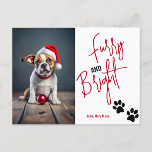 Postal De Invitación Navidades fotográficos de Mascota brillante y mugr