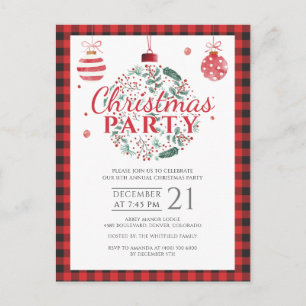 Postal De Invitación Navidades Holiday Country Lumberjack Buffalo Fiest