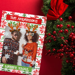 Postal De Invitación Navidades personalizados foto clásica nórdica