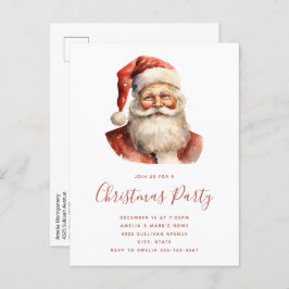 Postal De Invitación Navidades Retro Fiesta Santa Claus