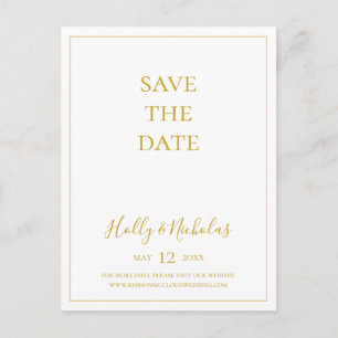 Postal De Invitación Navidades simples   White Save The Date Postcard